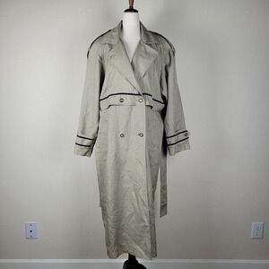 J Gallery Coat Womens 11 12 Beige Trench Vintage Classic 90s Minimalist